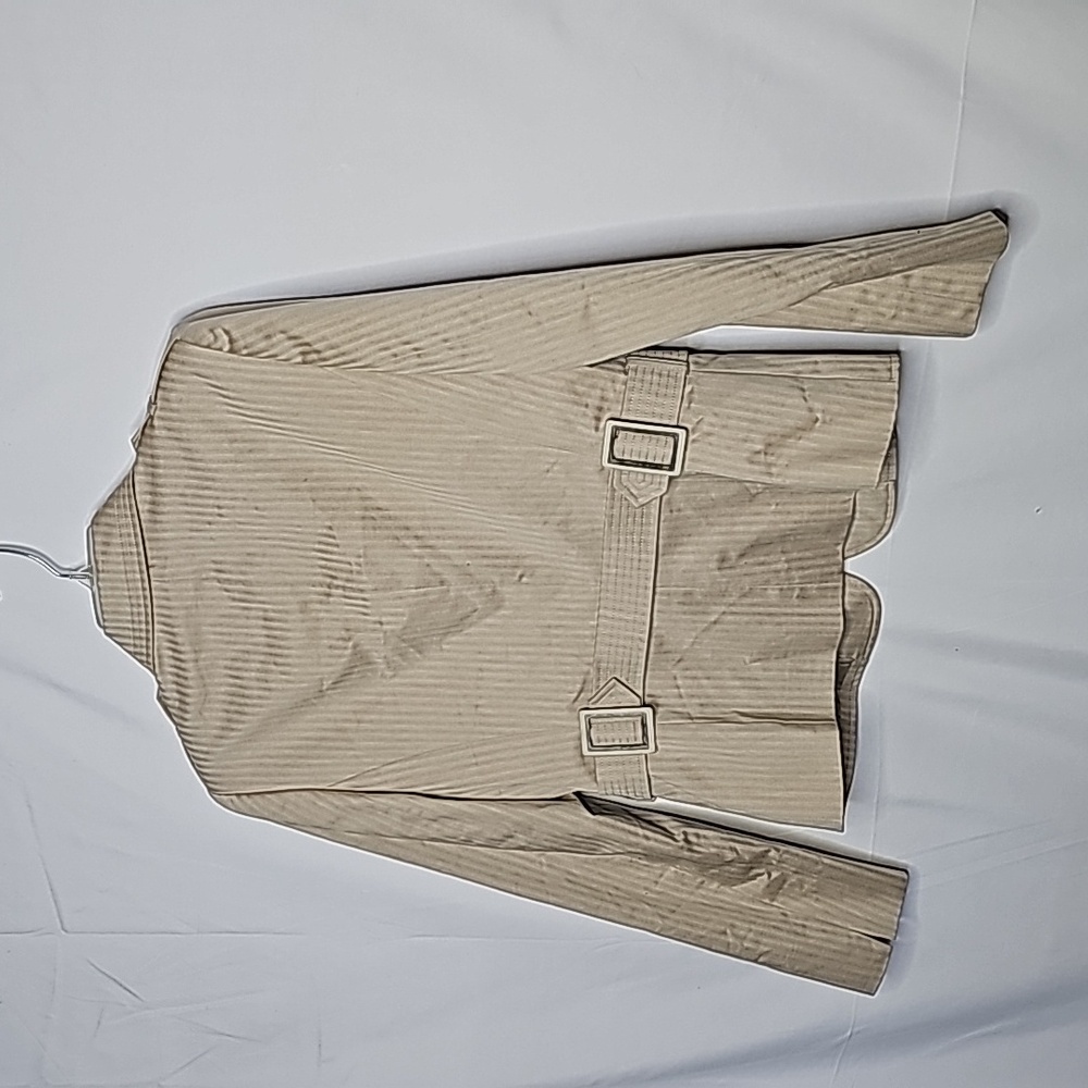 Like New Antonio Melani pinstripe tan 2 pc pants blazer suit set sz 8 - Picture 8 of 10
